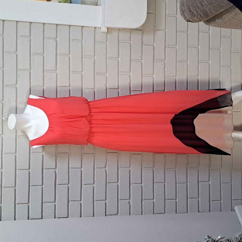 Enfocus Studio Coral Sleeveless Lined Maxi Dress. Size 4
